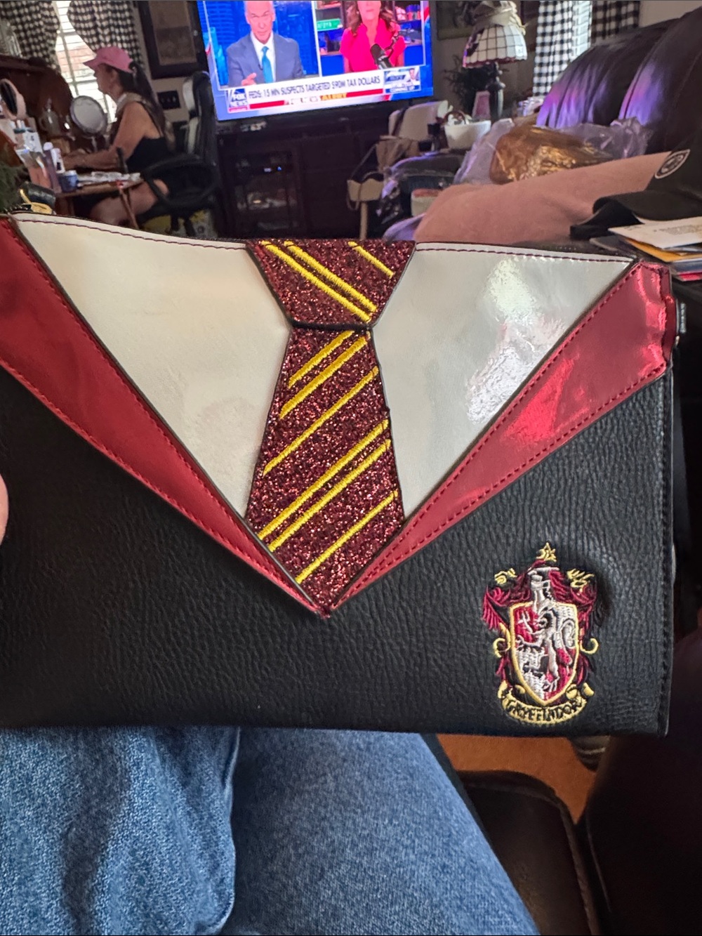Danielle Nicole Harry Potter Gryffindor Clutch Purse in Black, Burgundy and Gold